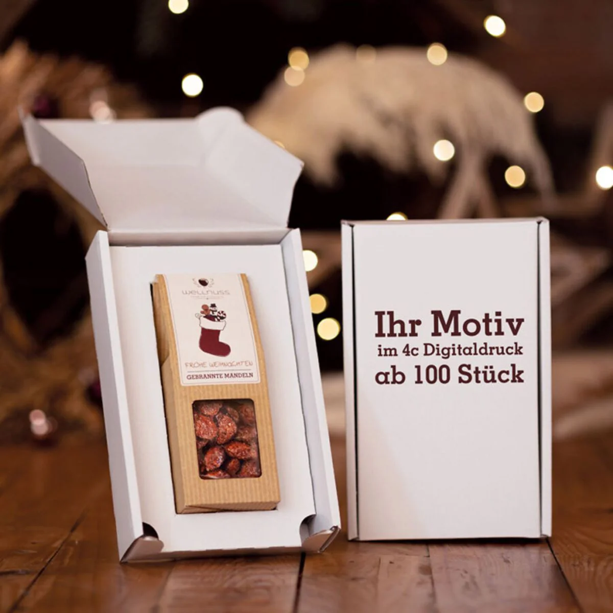 Weihnachts-Snack im Geschenkkarton