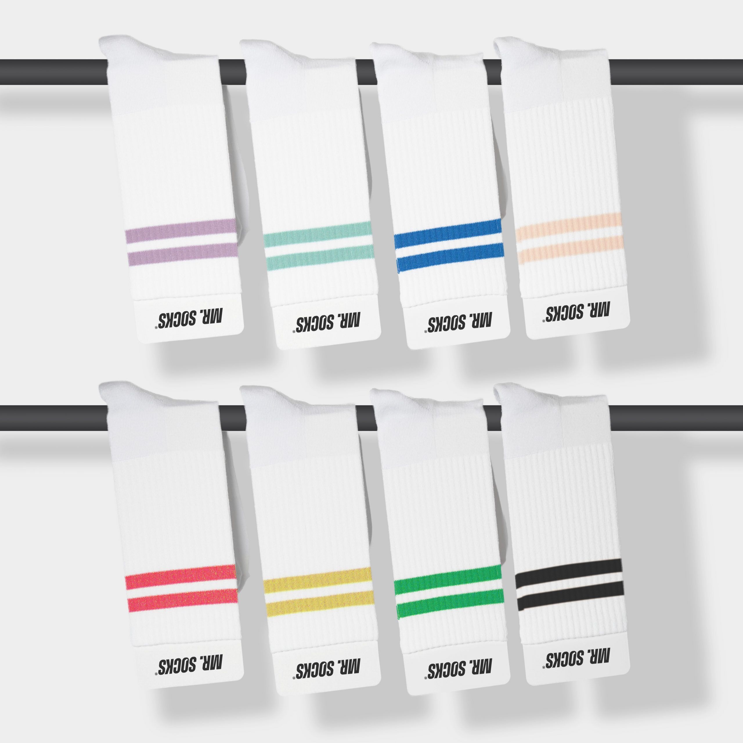 Tennissocken mit Streifen in versch. Farben