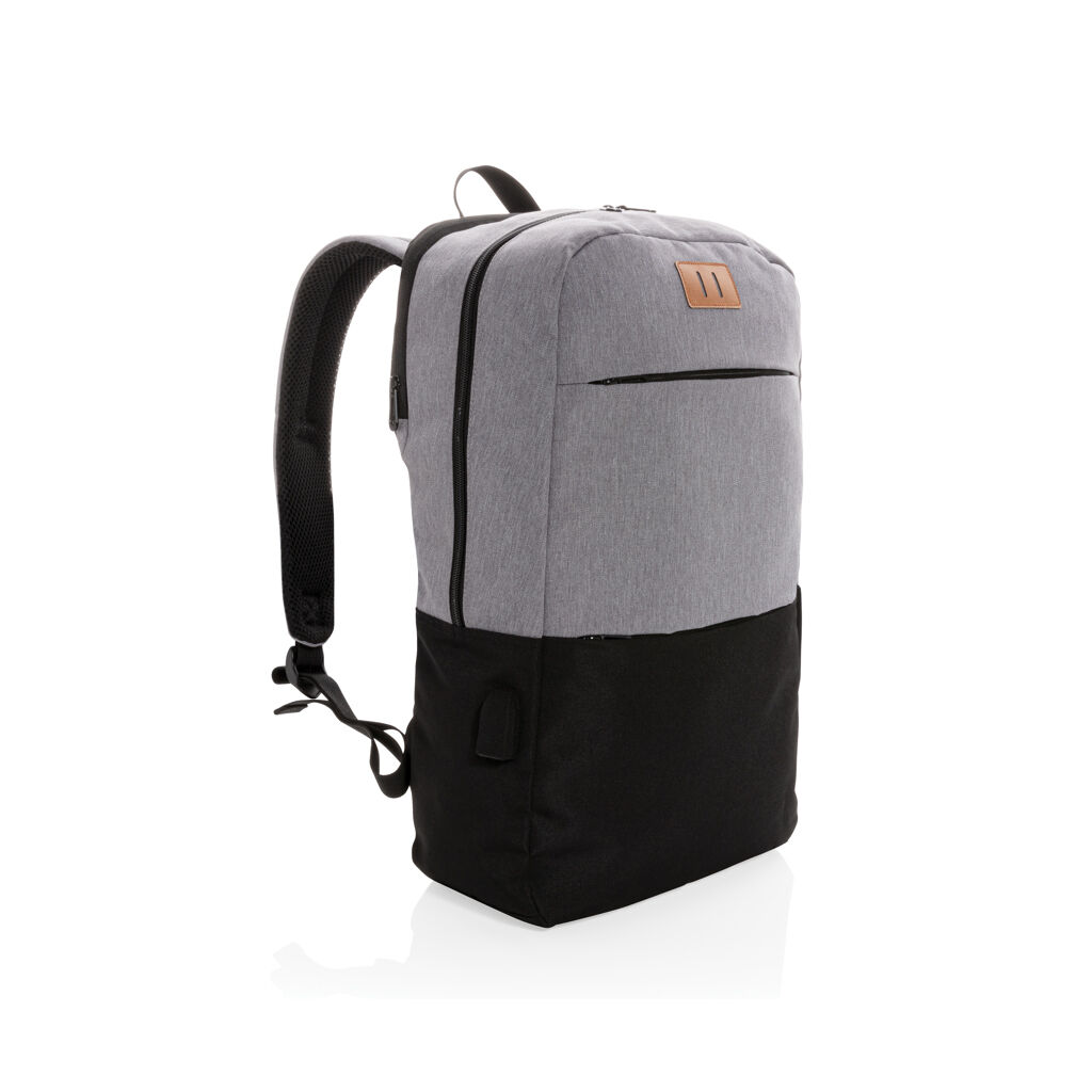 Moderner 15.6" USB & RFID Laptop-Rucksack, PVC-frei