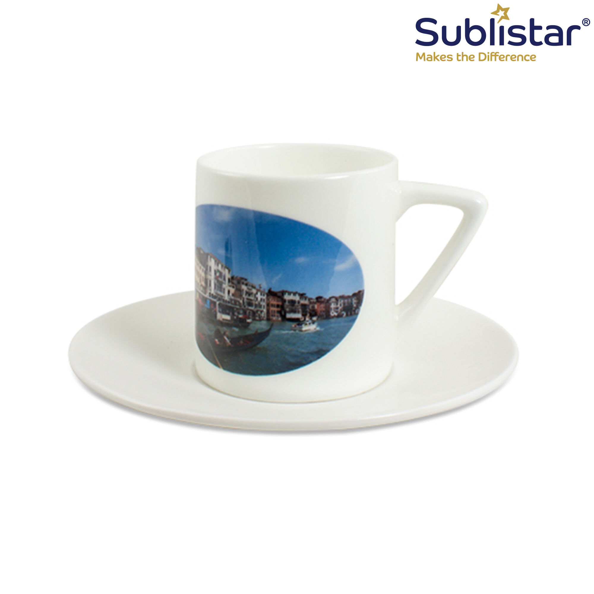 Espressotasse ITALIA mit Unterteller, Sublistar®-Coating